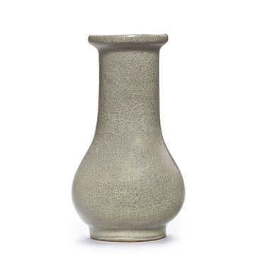 A Small Longquan Celadon Guan-Type Pear-Shaped Vase