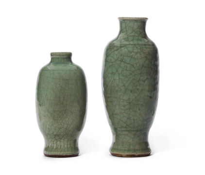 Two Longquan Celadon Ovoid Vases