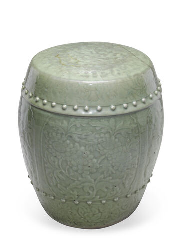A Longquan Celadon Barrel-Form Garden Seat