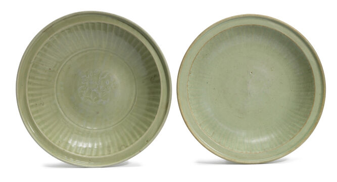 Two Longquan Celadon-Glazed Chargers