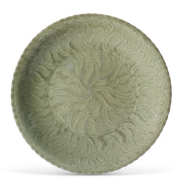A Longquan Celadon Floral Dish