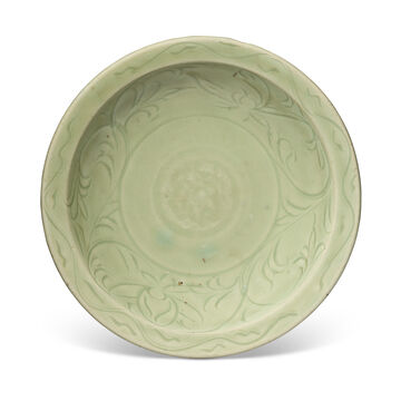 A Carved Longquan Celadon 'Lotus' Dish