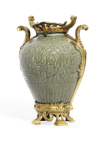 A French Ormolu-Mounted Chinese Longquan Celadon Vase