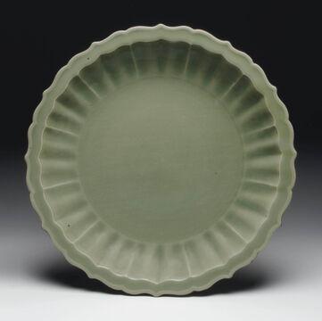 A Large Longquan Celadon Barbed-Rim Dish