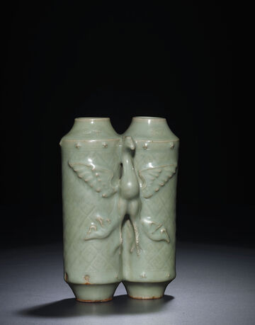 A Rare Longquan Celadon Conjoined Vase