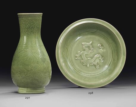 Plat En Porcelaine Emaillee Celadon Longquan