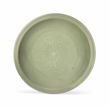A Large Chinese Longquan Celadon 'Peony' Dish
