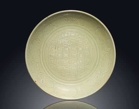 A Large Longquan Celadon Carved Dish