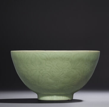 A Rare Carved Longquan Celadon 'Floral' Bowl