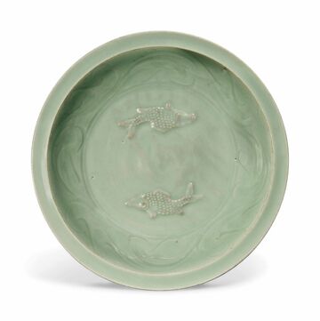 A Longquan Celadon 'Twin Fish' Dish