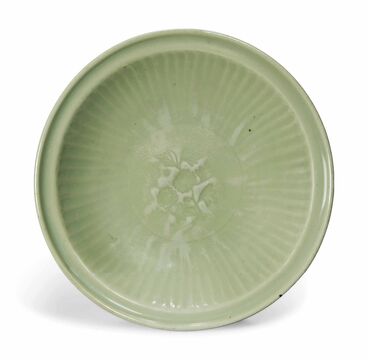 A Longquan Celadon Floral Dish