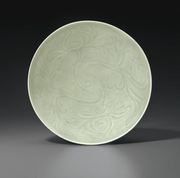A Rare Large Longquan Celadon Carved Bowl