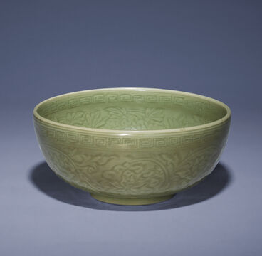 A Carved Longquan Celadon Deep Bowl