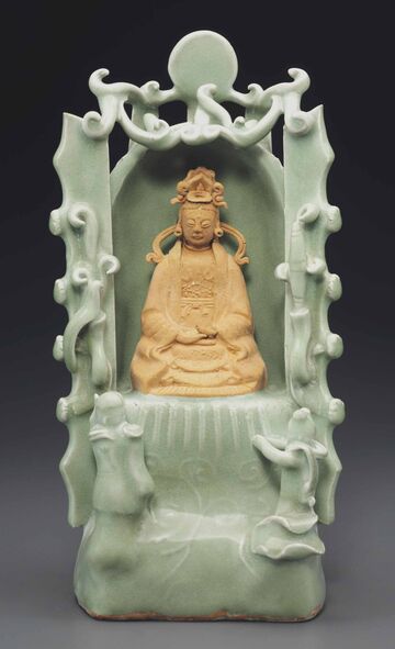 A Longquan Celadon Shrine Of The South Sea Guanyin