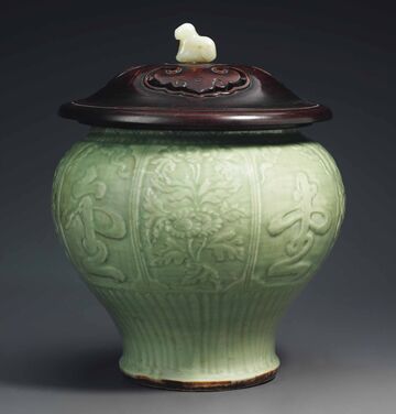 A Longquan Celadon Carved Jar