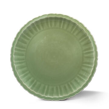 A Massive And Very Rare Longquan Celadon Barbed-Rim Charger