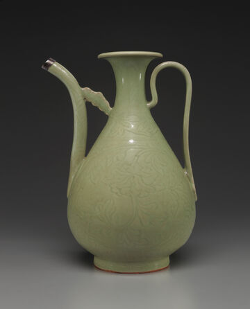 A Carved Longquan Celadon Ewer