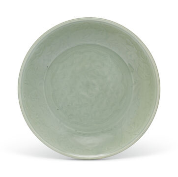 A Carved Longquan Celadon Dish