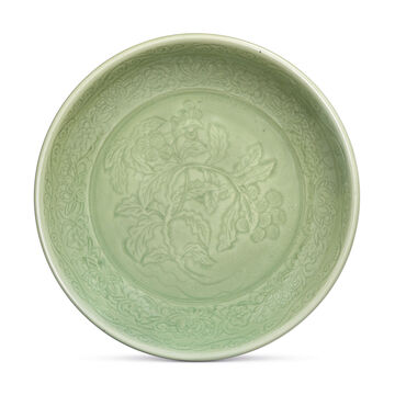 A Rare Longquan Celadon Carved ‘Lychee’ Dish