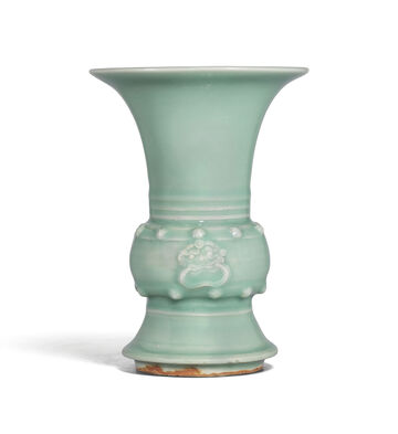 A Longquan Celadon Gu -Form Vase