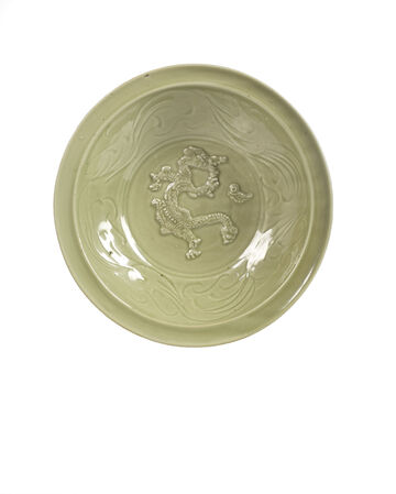 Grand Plat En Porcelaine Celadon Longquan