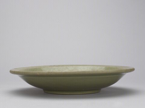 青釉印花双鱼纹盘