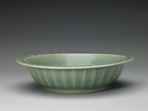 青釉印花双鱼纹洗　