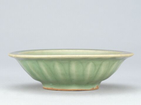 青釉刻双鱼纹洗