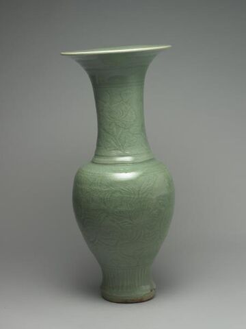 Vase with incised peony design