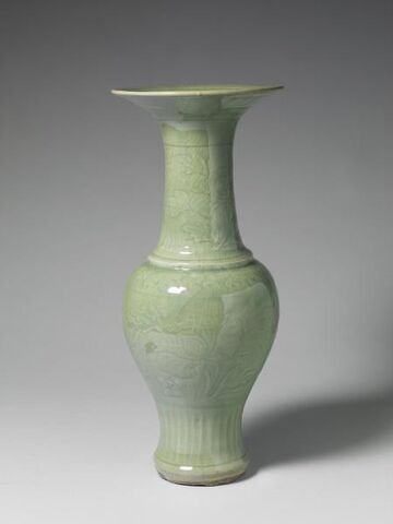 Vase with incised peony decoration