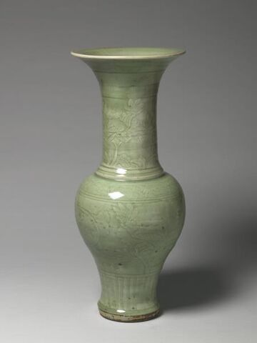 Vase with incised peony decoration