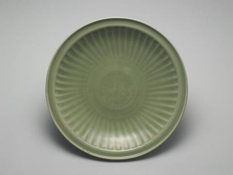 Large dish with impressed floral design