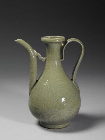 Ewer with incised decoration of plantain, bamboo and garden stone