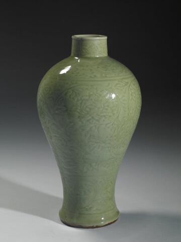 Meiping vase with incised peony decoration