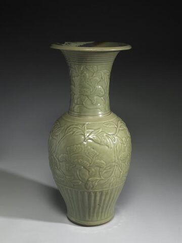 Fengwei everted-rim vase with raised floral decoration