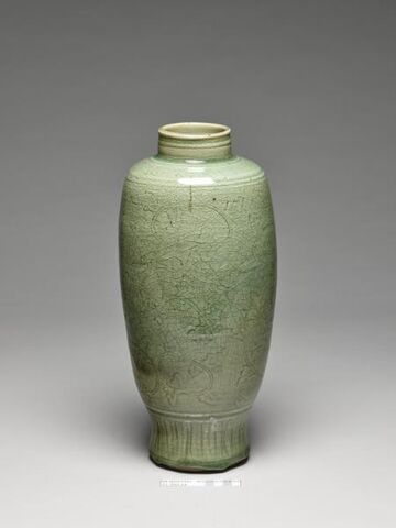 Vase with incised peony decoration