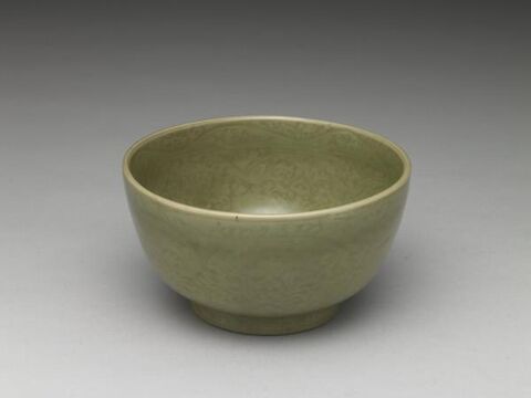 Bowl with incised Indian lotus scrolls
