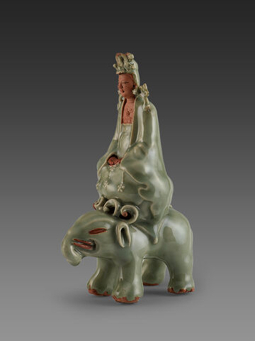 青釉文殊菩萨像