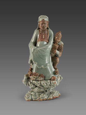 青釉露胎关羽像